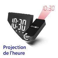 Projectorwekker - EVOOM - EV304571 - Zwart - FM-wekkerradio - Tijdprojectie - thumbnail