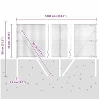 VidaXL Afrasteringspaal groen 10 x 0,4 m (16 x 16 mm gaas) - thumbnail