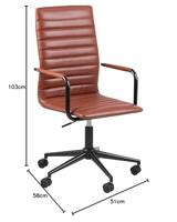 Bureaustoel 'Maria' PU-leder, kleur bruin - thumbnail