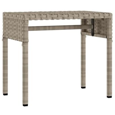 Ligbed met luifel en tafel poly rattan lichtgrijs