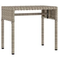 Ligbed met luifel en tafel poly rattan lichtgrijs - thumbnail