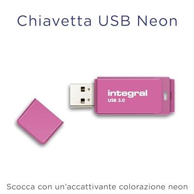 Integral INFD64GBNEONPK3.0 USB flash drive 64 GB USB Type-A 3.2 Gen 1 (3.1 Gen 1) Roze Integral INFD64GBNEONPK3.0 USB flash drive 64 GB USB Type-A 3.2 Gen 1 (3.1 Gen 1) Roze