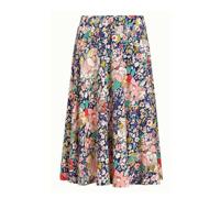 King Louie gebloemde midi rok Capitola blauw/multi - thumbnail