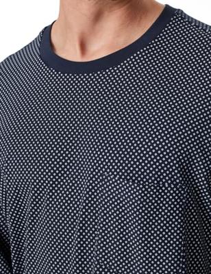 Schiesser Pyjama blauw met boord