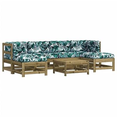 7-delige Loungeset met kussens geïmpregneerd grenenhout