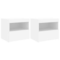Nachtkastjes met LED-verlichting 2 st 50x40x45 cm wit - thumbnail