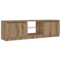 Tv-meubel met LED 120x30x36 cm bewerkt hout artisanaal eiken - thumbnail