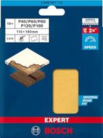 Bosch Accessories EXPERT C470 2608901113 Oscillerend schuurpapierset Geperforeerd Korrelgrootte (num) 40, 60, 80, 120, 180 (l x b) 140 mm x 115 mm 10 stuk(s) - thumbnail