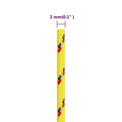 VidaXL Boottouw 2 mm 250 m polypropyleen geel