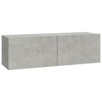 6-delige Tv-meubelset bewerkt hout betongrijs - thumbnail