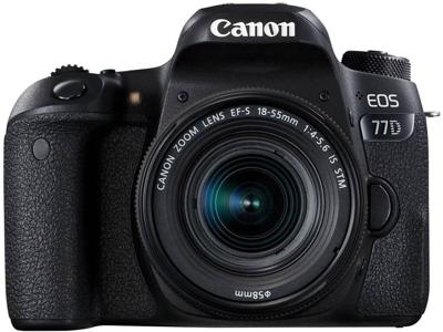 Canon EOS 77D + 18-55mm F4.0-5.6 IS STM SLR camerakit 24,2 MP CMOS 6000 x 4000 Pixels Zwart Canon EOS 77D + 18-55mm F4.0-5.6 IS STM SLR camerakit 24,2 MP CMOS 6000 x 4000 Pixels Zwart