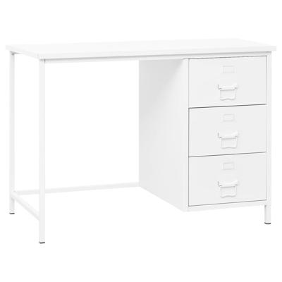 Bureau industrieel met lades 105x52x75 cm staal wit