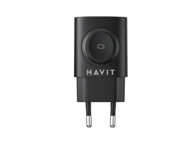 Havit UC132 EU - GaN 22 W dual-port lader met draadloze oplaadoptie, zwart - thumbnail