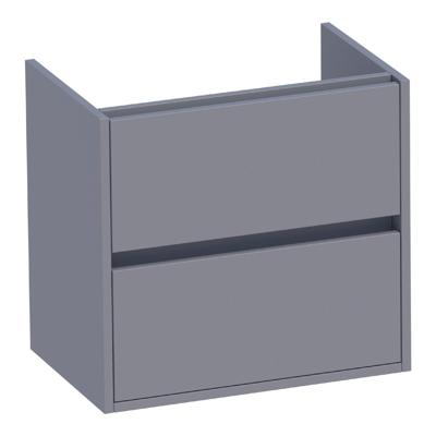 Brauer Adore - Onderkast Ondiep - 60 cm - met 2 Softclose Lades Greeploos en 1 Sifon Uitsparing - Mat Grijs