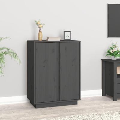 Dressoir 60x35x80 cm massief grenenhout grijs