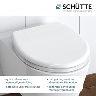 Schütte WC zitting duroplast FAMILY WHITE met soft-close-mechanisme en snelsluiting