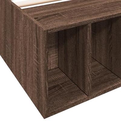 Bedframe bewerkt hout bruin eikenkleur 75x190 cm Bedframe bewerkt hout bruin eikenkleur 75x190 cm