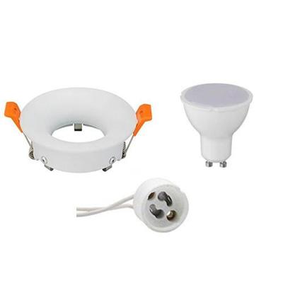 LED Inbouw Spot Set GU10 - Rond - Mat Wit - 6W - Warm Wit 3000K - Ø85mm
