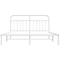 Bedframe met hoofdbord metaal wit 183x213 cm - thumbnail