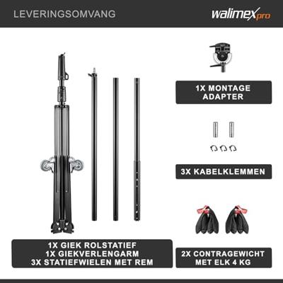 Walimex Pro Galgen-rolstatief met contragewicht, zwart