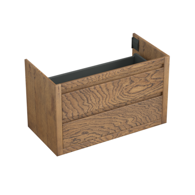 Onderkast Forzalaqua Gela 100x51x60 Cm 2 Softclose Lades Eiken Castle Brown Onderkast Forzalaqua Gela 100x51x60 Cm 2 Softclose Lades Eiken Castle Brown