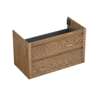 Onderkast Forzalaqua Gela 100x51x60 Cm 2 Softclose Lades Eiken Castle Brown - thumbnail