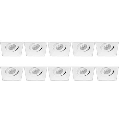 Kantelbare Trimless Inbouwspot Vierkant Wit Aluminium 10-Pack GU10