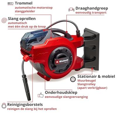 Einhell GE-HR 18/30 Li-Solo 4173770 Slanghaspel Rood 540 mm 1/2 inch 1 stuk(s)
