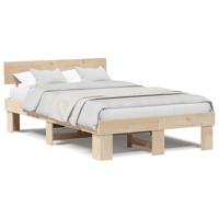 Bedframe met hoofdeinde Bruin 120 x 190 cm Massief grenenhout - thumbnail