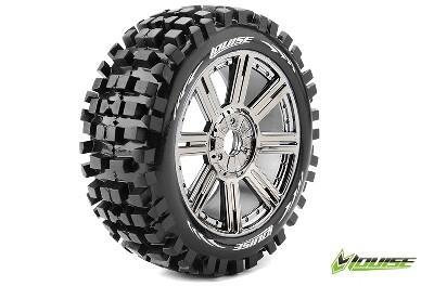 Louise B-ULLDOZE banden op chrome spaak velgen voor 1/8 buggy