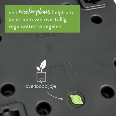Elho Vivo Next Square 40 Bloembak - Zwart - Ø 39 x H 38 cm - binnen/buiten - 100% gerecycled