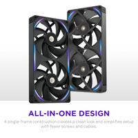 NZXT performance fan f280x rgb case fans (zwart, 2 stuks, 280 x 140 x 30 mm, pwm) - thumbnail