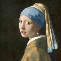 Poster - Johannes Vermeer - Het meisje met de parel 3 maten, reproductie van het beroemde schilderij, 1 op 1 kopie - thumbnail
