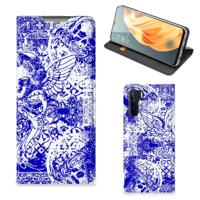 Mobiel BookCase OPPO Reno3 | A91 Angel Skull Blauw - thumbnail