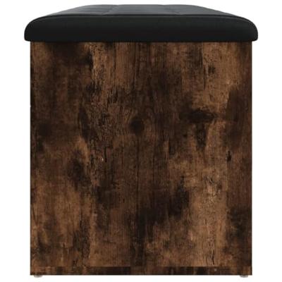 Opbergbankje 102x42x45 cm bewerkt hout gerookt eikenkleurig