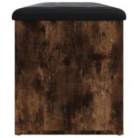 Opbergbankje 102x42x45 cm bewerkt hout gerookt eikenkleurig - thumbnail