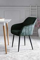 Artistiq Eetkamerstoel 'Juna' Velvet, kleur Groen - thumbnail