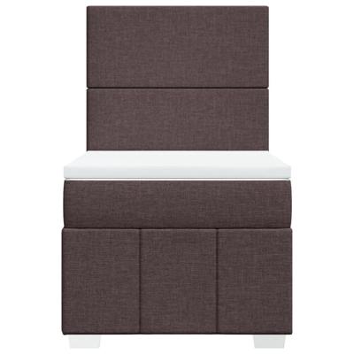 Boxspring met matras stof donkerbruin 90x200 cm
