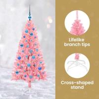 VidaXL Kerstboom met 150 led met standaard roze 150 cm pvc - thumbnail