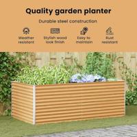 Verhoogde plantenbak 195 x 100 x 68 cm Gegalvaniseerd staal - thumbnail