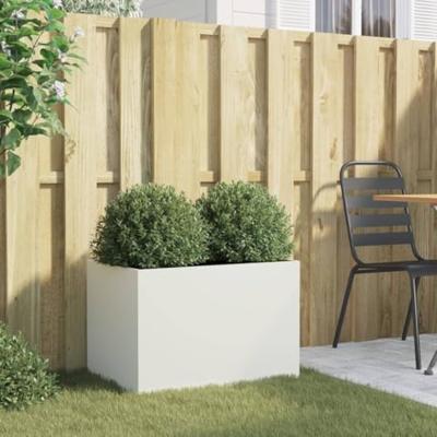 VidaXL Plantenbak 62x40x39 cm staal wit VidaXL Plantenbak 62x40x39 cm staal wit