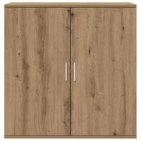 Dressoir artisanaal eikenkleurig 79 x 38 x 80 cm Bewerkt hout - thumbnail