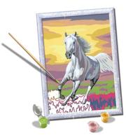 Ravensburger CreArt Schilderen op nummer paard bij zonsondergang - thumbnail