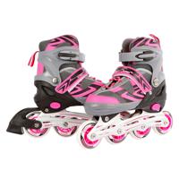 Inline skates - maat 33-36 - roze/grijs - thumbnail