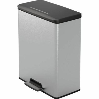 Curver Deco bin slim 254610 Afvalbak 65 l (b x h x d) 480 x 615 x 280 mm Zilver, Zwart 1 stuk(s)