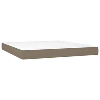 Boxspring met matras stof taupe 180x200 cm