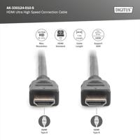 Digitus AK-330124-010-S HDMI-kabel HDMI Aansluitkabel HDMI-A-stekker, HDMI-A-stekker 1.00 m Zwart 8K UHD, Vergulde steekcontacten, Afscherming gevlochten, - thumbnail