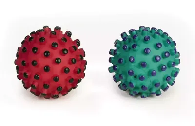Vinyl hondenspeeltje stekelbal 10 cm