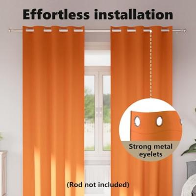 VidaXL Zwart-out gordijnen met ringen 2 pcs feloranje 260 x 140 cm