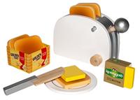 Van Der Doelen Tanner golden toast set, houten broodrooster incl. brood en boter - thumbnail